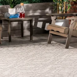 Cammie Gray Moroccan Geometric Outdoor Rug, 5X8-Kirkland's Home Best