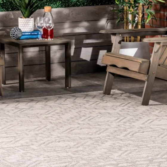 Cammie Gray Moroccan Geometric Outdoor Rug, 5X8-Kirkland's Home Best