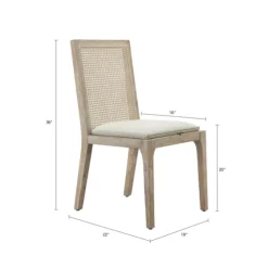 Cane Back Upholstered Wood Dining Chairs, Set Of 2-Kirkland's Home Clearance