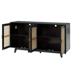 Cane Wood Storage Media Cabinet-Kirkland's Home Best