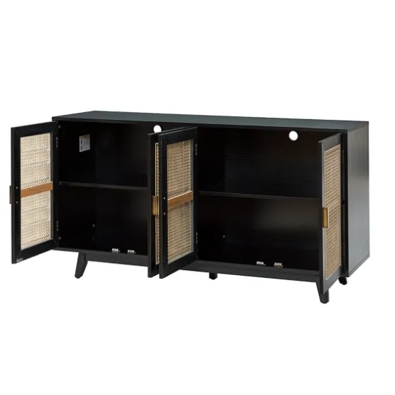 Cane Wood Storage Media Cabinet-Kirkland's Home Best