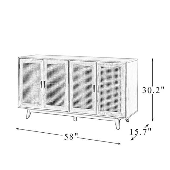 Cane Wood Storage Media Cabinet-Kirkland's Home Best