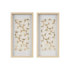 Capiz Shells Emblem Framed Wall Plaques, Set Of 2-Kirkland's Home Flash Sale