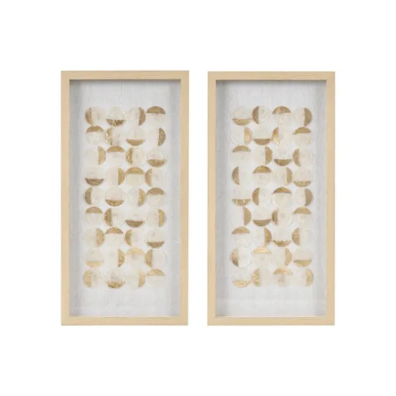 Capiz Shells Emblem Framed Wall Plaques, Set Of 2-Kirkland's Home Flash Sale
