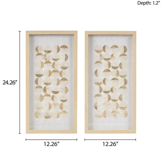 Capiz Shells Emblem Framed Wall Plaques, Set Of 2-Kirkland's Home Flash Sale