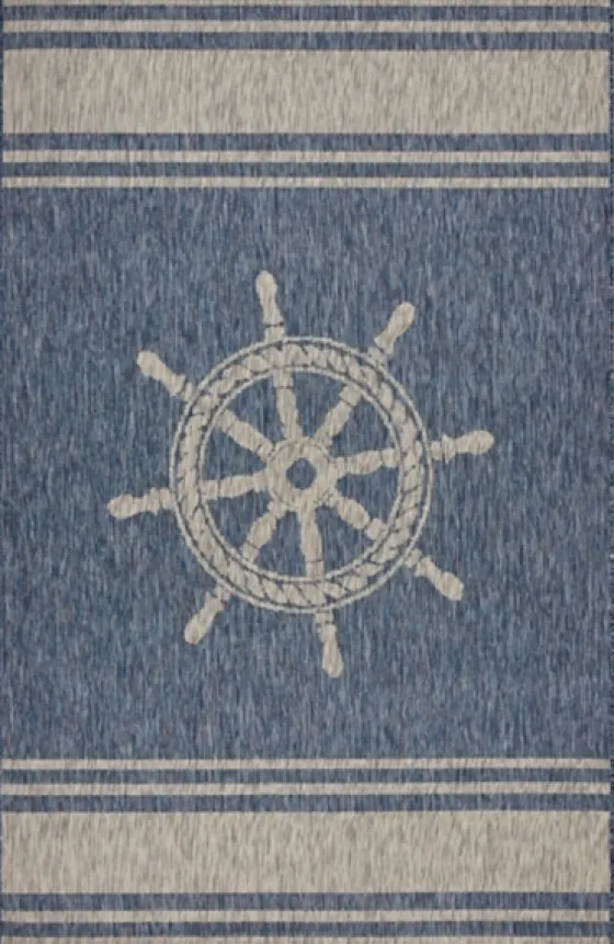 Captiva Nautical Helm Outdoor Area Rug, 5X7-Kirkland's Home Sale