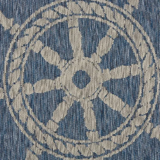 Captiva Nautical Helm Outdoor Area Rug, 5X7-Kirkland's Home Sale