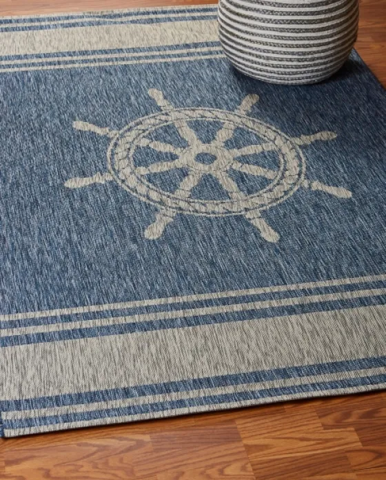 Captiva Nautical Helm Outdoor Area Rug, 5X7-Kirkland's Home Sale