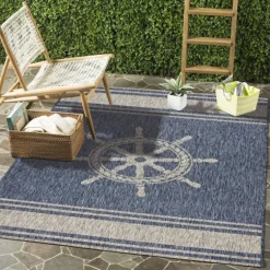 Captiva Nautical Helm Outdoor Area Rug, 5X7-Kirkland's Home Sale