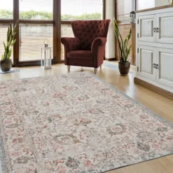 Caramel Botanical Indoor/Outdoor Area Rug, 7X9-Kirkland's Home Shop