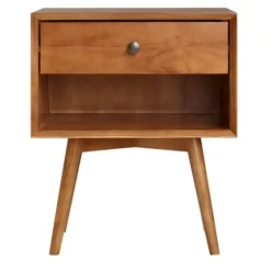 Caramel 1-Drawer Mid Century Nightstand-Kirkland's Home Clearance