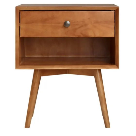 Caramel 1-Drawer Mid Century Nightstand-Kirkland's Home Clearance