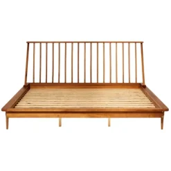 Caramel Mid-Century Modern Platform King Bed Frame-Kirkland's Home Online