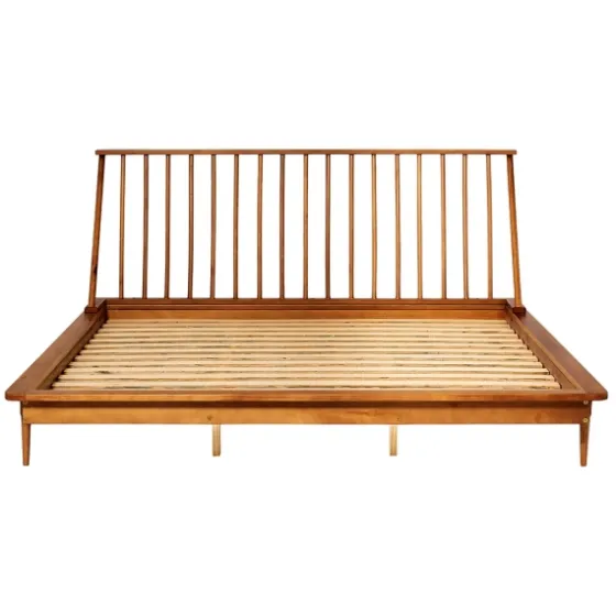 Caramel Mid-Century Modern Platform King Bed Frame-Kirkland's Home Online