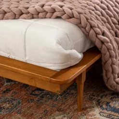 Caramel Mid-Century Modern Platform King Bed Frame-Kirkland's Home Online