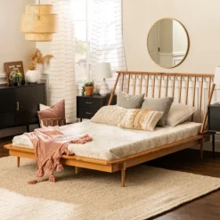 Caramel Mid-Century Modern Queen Bed Frame-Kirkland's Home New
