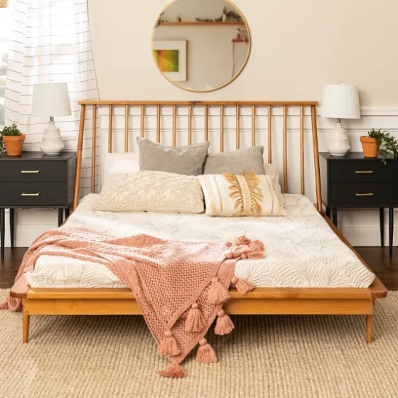 Caramel Mid-Century Modern Queen Bed Frame-Kirkland's Home New