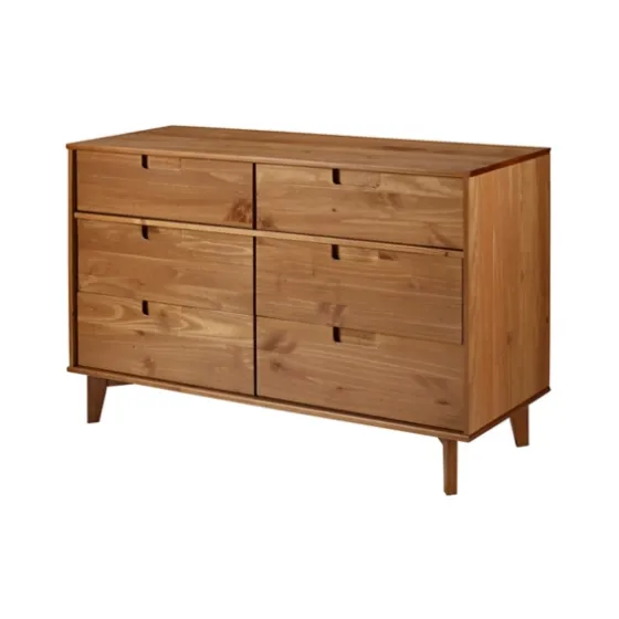 Caramel Mid-Century Modern 6-Drawer Dresser-Kirkland's Home Sale