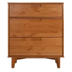 Caramel Mid-Century Modern 3-Drawer Wood Chest-Kirkland's Home Clearance