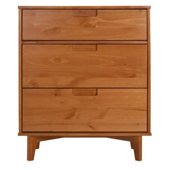 Caramel Mid-Century Modern 3-Drawer Wood Chest-Kirkland's Home Clearance