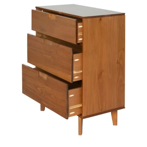 Caramel Mid-Century Modern 3-Drawer Wood Chest-Kirkland's Home Clearance
