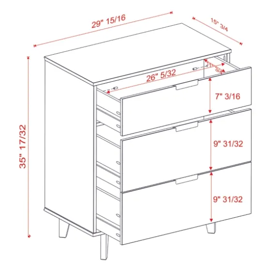 Caramel Mid-Century Modern 3-Drawer Wood Chest-Kirkland's Home Clearance