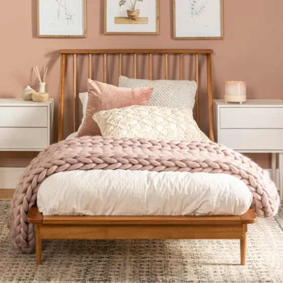 Caramel Mid-Century Modern Twin Bed Frame-Kirkland's Home Store