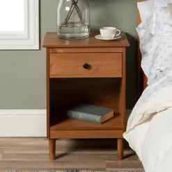 Caramel One-Drawer Wood Nightstand-Kirkland's Home New