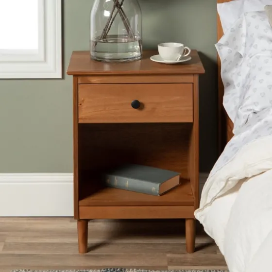 Caramel One-Drawer Wood Nightstand-Kirkland's Home New