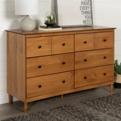 Caramel Solid Wood 6-Drawer Dresser-Kirkland's Home Best