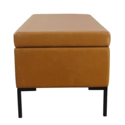 Caramel Vegan Leather Storage Bench-Kirkland's Home Hot