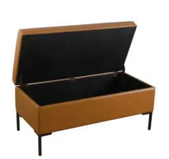 Caramel Vegan Leather Storage Bench-Kirkland's Home Hot