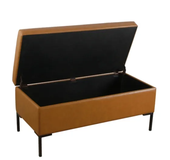 Caramel Vegan Leather Storage Bench-Kirkland's Home Hot