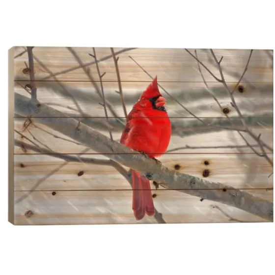 Cardinal Branch Wood Art Print-Kirkland's Home Flash Sale