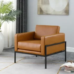 Carmel Vegan Leather Club Accent Chair-Kirkland's Home Shop