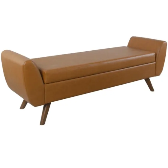 Carmel Vegan Leather Storage Bench-Kirkland's Home Outlet