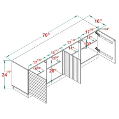 Carmel Wood Grooved Doors Tv Stand-Kirkland's Home Discount
