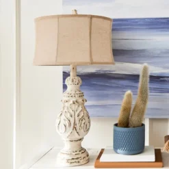 Caroline Distressed Cream Table Lamp-Kirkland's Home New