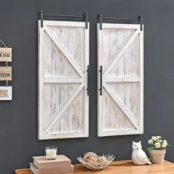 Carriage House Wood Barn Door Plaques, Set Of 2-Kirkland's Home Flash Sale