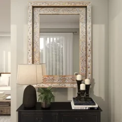 Carved Floral Mango Wood Mirror-Kirkland's Home Hot
