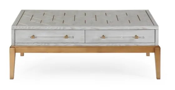 Carved Graphite And Gold 2-Drawer Coffee Table-Kirkland's Home Clearance