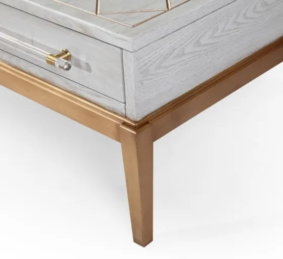 Carved Graphite And Gold 2-Drawer Coffee Table-Kirkland's Home Clearance