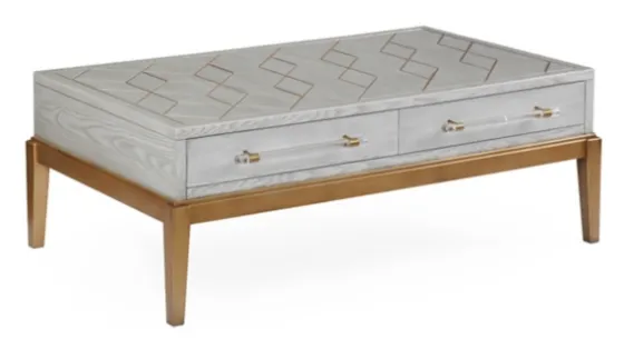 Carved Graphite And Gold 2-Drawer Coffee Table-Kirkland's Home Clearance