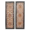 Carved Mahogany 2-Pc. Floral Motif Plaque Set-Kirkland's Home Discount