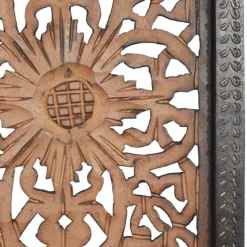 Carved Mahogany 2-Pc. Floral Motif Plaque Set-Kirkland's Home Discount
