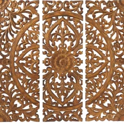 Carved Mahogany 3-Pc. Triptych Wall Panels-Kirkland's Home Best Sale