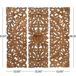 Carved Mahogany 3-Pc. Triptych Wall Panels-Kirkland's Home Best Sale