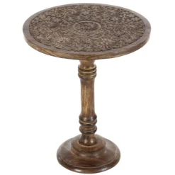 Carved Mandala Mango Wood Accent Table-Kirkland's Home Flash Sale