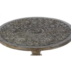 Carved Mandala Mango Wood Accent Table-Kirkland's Home Flash Sale