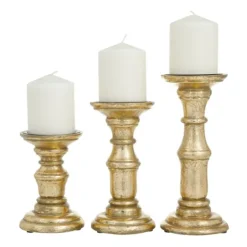 Carved Mango Wood Candle Holders, Set Of 3-Kirkland's Home Outlet